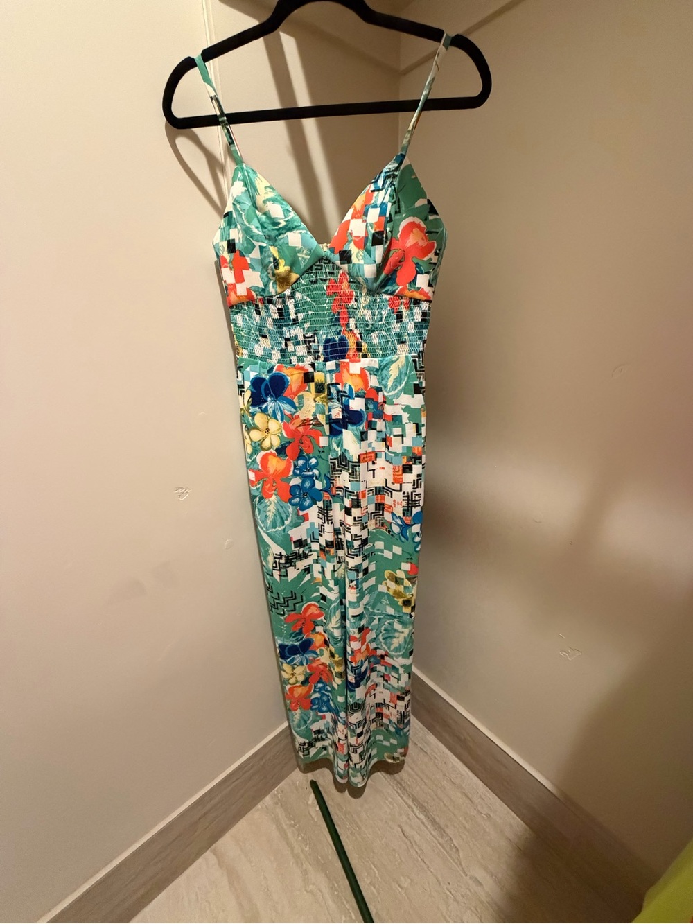 bebe Aqua & Turquoise Printed Sundress